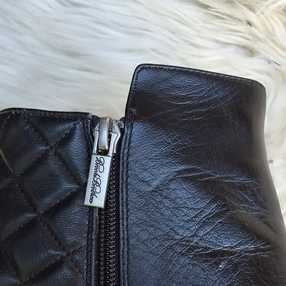 Brooks‎ Brothers black leather quilted ankle boots 7.5 - Picture 6 of 12